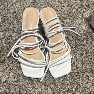 Elegant White Strappy Women's Sandals